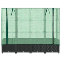 Thumbnail for Hochbeet mit Gewächshaus-Aufsatz Rattan-Optik 160x40x138 cm