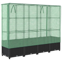 Thumbnail for Hochbeet mit Gewächshaus-Aufsatz Rattan-Optik 160x40x138 cm