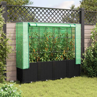 Thumbnail for Hochbeet mit Gewächshaus-Aufsatz Rattan-Optik 160x40x153 cm