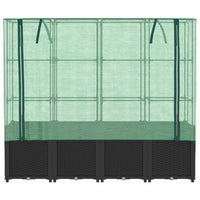 Thumbnail for Hochbeet mit Gewächshaus-Aufsatz Rattan-Optik 160x40x153 cm