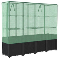 Thumbnail for Hochbeet mit Gewächshaus-Aufsatz Rattan-Optik 160x40x153 cm