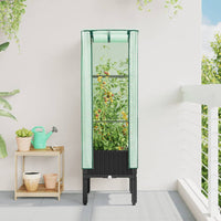 Thumbnail for Hochbeet mit Gewächshaus-Aufsatz Rattan-Optik 40x40x140 cm