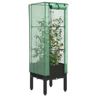 Thumbnail for Hochbeet mit Gewächshaus-Aufsatz Rattan-Optik 40x40x140 cm