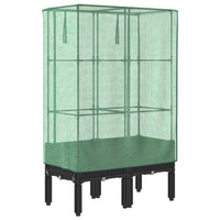 Thumbnail for Hochbeet mit Gewächshaus-Aufsatz Rattan-Optik 80x40x140 cm