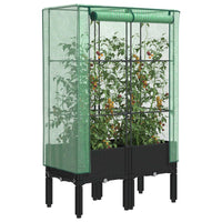Thumbnail for Hochbeet mit Gewächshaus-Aufsatz Rattan-Optik 80x40x140 cm