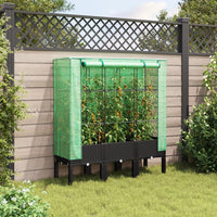 Thumbnail for Hochbeet mit Gewächshaus-Aufsatz Rattan-Optik 120x40x140 cm