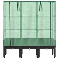 Thumbnail for Hochbeet mit Gewächshaus-Aufsatz Rattan-Optik 120x40x140 cm
