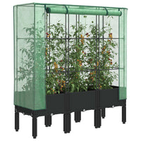 Thumbnail for Hochbeet mit Gewächshaus-Aufsatz Rattan-Optik 120x40x140 cm