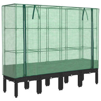 Thumbnail for Hochbeet mit Gewächshaus-Aufsatz Rattan-Optik 160x40x140 cm