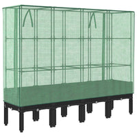 Thumbnail for Hochbeet mit Gewächshaus-Aufsatz Rattan-Optik 160x40x140 cm