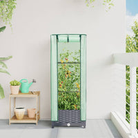Thumbnail for Hochbeet mit Gewächshaus-Aufsatz Rattan-Optik 40x40x123 cm
