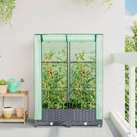 Thumbnail for Hochbeet mit Gewächshaus-Aufsatz Rattan-Optik 80x40x123 cm