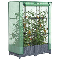 Thumbnail for Hochbeet mit Gewächshaus-Aufsatz Rattan-Optik 80x40x123 cm
