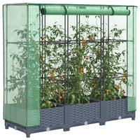 Thumbnail for Hochbeet mit Gewächshaus-Aufsatz Rattan-Optik 120x40x123 cm