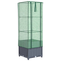 Thumbnail for Hochbeet mit Gewächshaus-Aufsatz Rattan-Optik 40x40x139 cm