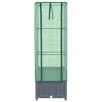 Thumbnail for Hochbeet mit Gewächshaus-Aufsatz Rattan-Optik 40x40x139 cm