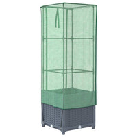 Thumbnail for Hochbeet mit Gewächshaus-Aufsatz Rattan-Optik 40x40x139 cm