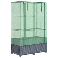 Thumbnail for Hochbeet mit Gewächshaus-Aufsatz Rattan-Optik 80x40x138 cm