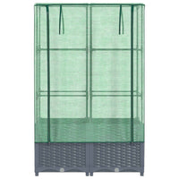 Thumbnail for Hochbeet mit Gewächshaus-Aufsatz Rattan-Optik 80x40x138 cm
