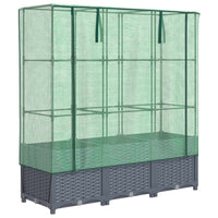 Thumbnail for Hochbeet mit Gewächshaus-Aufsatz Rattan-Optik 120x40x138 cm