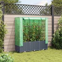 Thumbnail for Hochbeet mit Gewächshaus-Aufsatz Rattan-Optik 120x40x138 cm