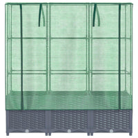 Thumbnail for Hochbeet mit Gewächshaus-Aufsatz Rattan-Optik 120x40x138 cm