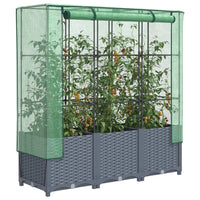 Thumbnail for Hochbeet mit Gewächshaus-Aufsatz Rattan-Optik 120x40x138 cm