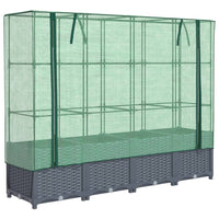 Thumbnail for Hochbeet mit Gewächshaus-Aufsatz Rattan-Optik 160x40x138 cm