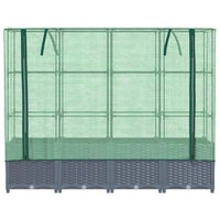 Thumbnail for Hochbeet mit Gewächshaus-Aufsatz Rattan-Optik 160x40x138 cm