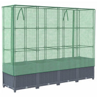 Thumbnail for Hochbeet mit Gewächshaus-Aufsatz Rattan-Optik 160x40x138 cm
