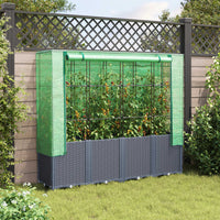 Thumbnail for Hochbeet mit Gewächshaus-Aufsatz Rattan-Optik 160x40x153 cm