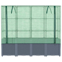 Thumbnail for Hochbeet mit Gewächshaus-Aufsatz Rattan-Optik 160x40x153 cm