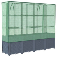 Thumbnail for Hochbeet mit Gewächshaus-Aufsatz Rattan-Optik 160x40x153 cm