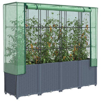 Thumbnail for Hochbeet mit Gewächshaus-Aufsatz Rattan-Optik 160x40x153 cm