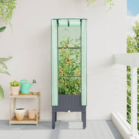 Thumbnail for Hochbeet mit Gewächshaus-Aufsatz Rattan-Optik 40x40x140 cm