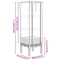 Thumbnail for Hochbeet mit Gewächshaus-Aufsatz Rattan-Optik 40x40x140 cm