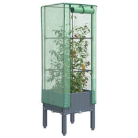Thumbnail for Hochbeet mit Gewächshaus-Aufsatz Rattan-Optik 40x40x140 cm