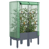 Thumbnail for Hochbeet mit Gewächshaus-Aufsatz Rattan-Optik 80x40x140 cm