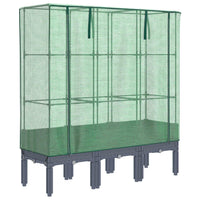 Thumbnail for Hochbeet mit Gewächshaus-Aufsatz Rattan-Optik 120x40x140 cm