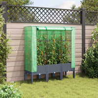 Thumbnail for Hochbeet mit Gewächshaus-Aufsatz Rattan-Optik 120x40x140 cm