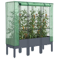 Thumbnail for Hochbeet mit Gewächshaus-Aufsatz Rattan-Optik 120x40x140 cm