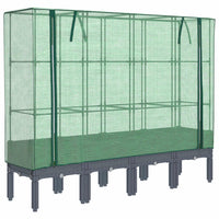 Thumbnail for Hochbeet mit Gewächshaus-Aufsatz Rattan-Optik 160x40x140 cm