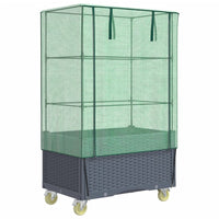 Thumbnail for Hochbeet mit Aufsatz und Rollen Rattan-Optik 80x50x182 cm