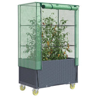 Thumbnail for Hochbeet mit Aufsatz und Rollen Rattan-Optik 80x50x182 cm