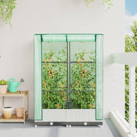 Thumbnail for Hochbeet mit Gewächshaus-Aufsatz Rattan-Optik 80x40x123 cm