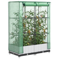 Thumbnail for Hochbeet mit Gewächshaus-Aufsatz Rattan-Optik 80x40x123 cm
