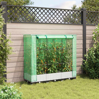 Thumbnail for Hochbeet mit Gewächshaus-Aufsatz Rattan-Optik 120x40x123 cm