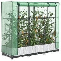 Thumbnail for Hochbeet mit Gewächshaus-Aufsatz Rattan-Optik 120x40x123 cm