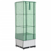 Thumbnail for Hochbeet mit Gewächshaus-Aufsatz Rattan-Optik 40x40x139 cm