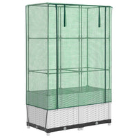 Thumbnail for Hochbeet mit Gewächshaus-Aufsatz Rattan-Optik 80x40x138 cm